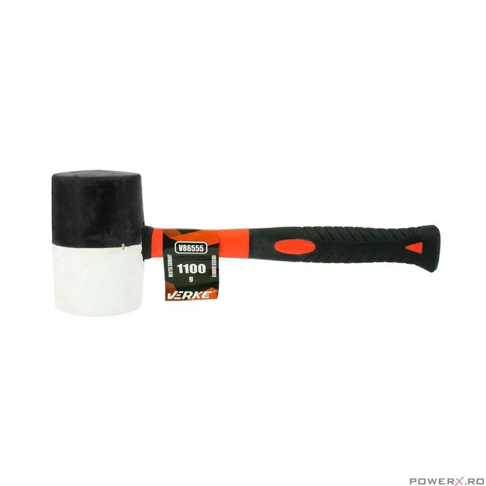 Ciocan din cauciuc cu maner din fibra de sticla, cap rotund 1100 g,