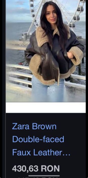Palton din shearling scurtat Aviator Zara + geacă și cizme