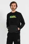 Bluza sport Karl Lagerfeld, cu buzunar mare in fata, Originala