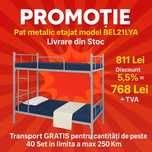Paturi Metalice Etajate in stoc- Preturi incepand de la 758 Lei +Tva!