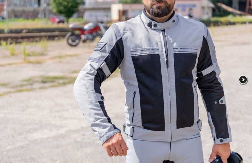 Geaca moto NOUA textil Spark Breez gri cu mesada de ploaie detasabila