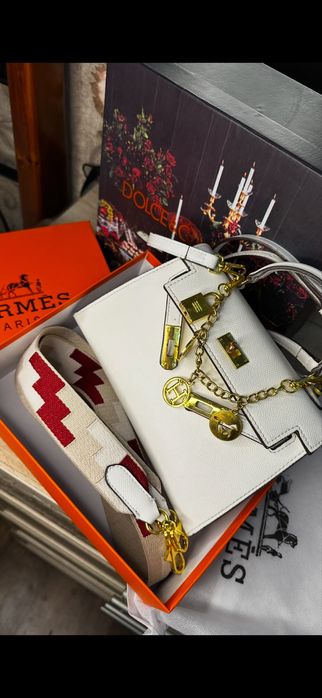 Сумка Hermès белая (оригинальный стиль)