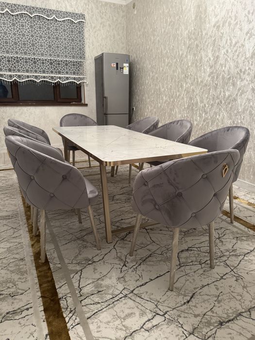 Марден стол 200х90 стулья 8шт 180.000тг