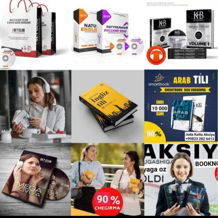 Booknomy smartbook tedbook getclub ingliz rus arab koreys katta aksiya