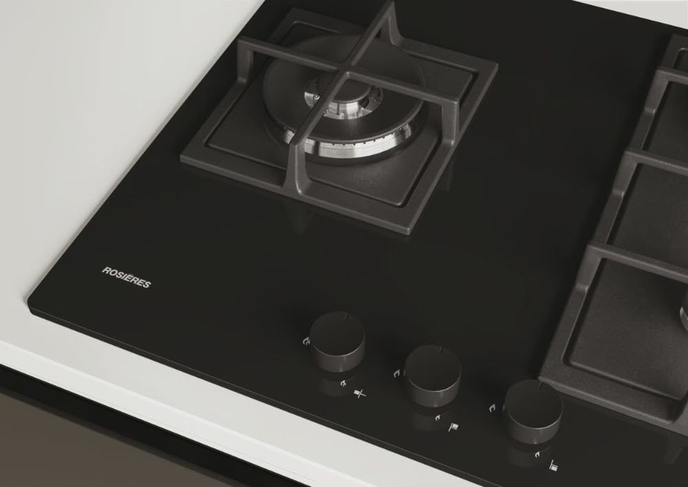 Plită pe gaz cu sticlă Rosières RVG63B4MBB/1