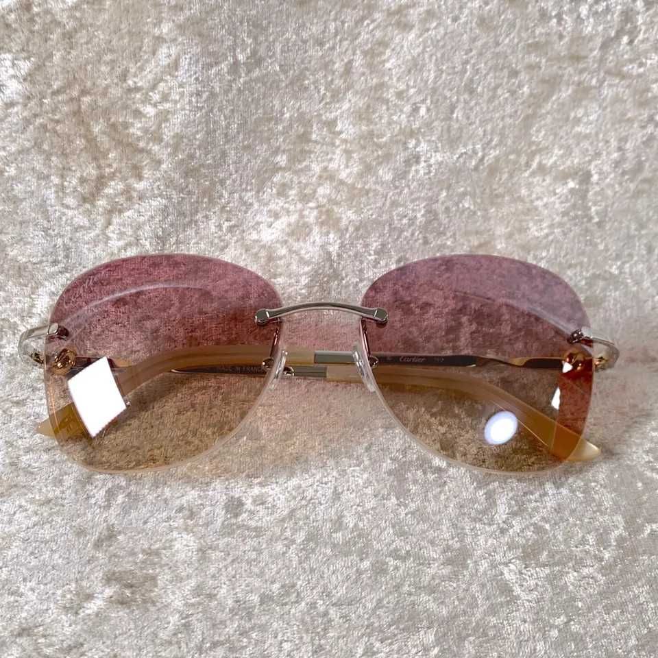 Ochelari de soare autentici Cartier Trinity Pink Butterfly CT0091S-003