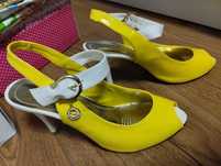 Pantofi piele lăcuită , 37, galbeni