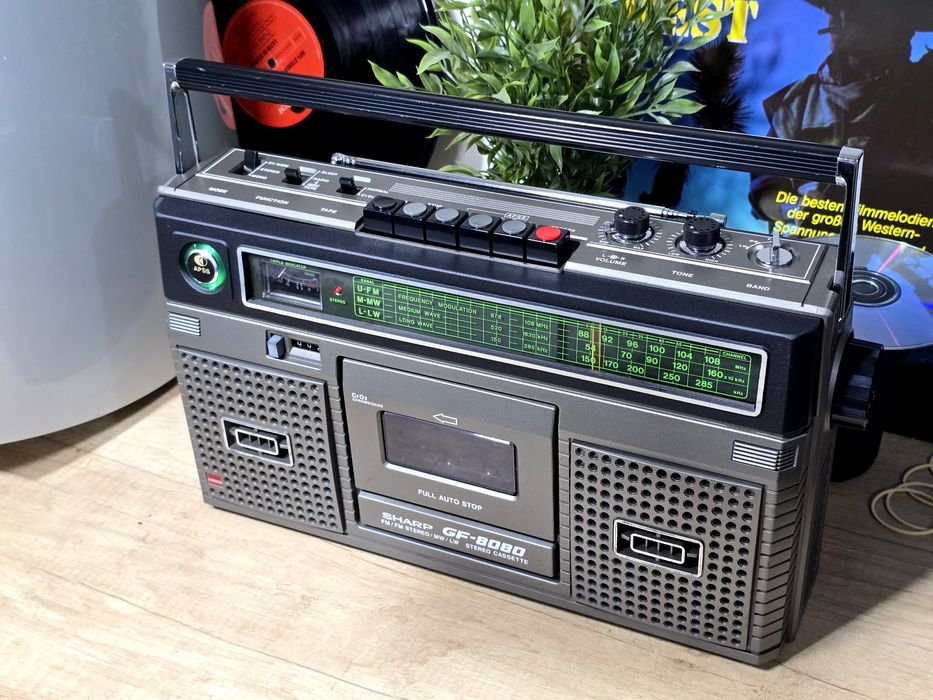 Boombox SHARP GF-8080, hifi stereo portabil radio casetofon retro