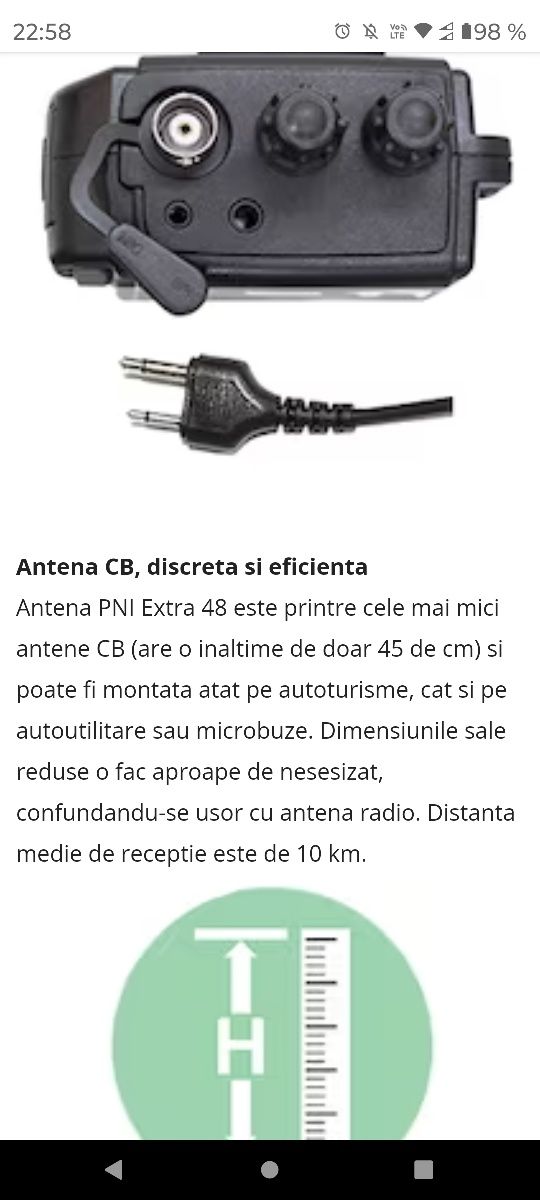 Kit Statie radio CB PNI Escort HP 62 si Antena PNI Extra 48 cu magnet