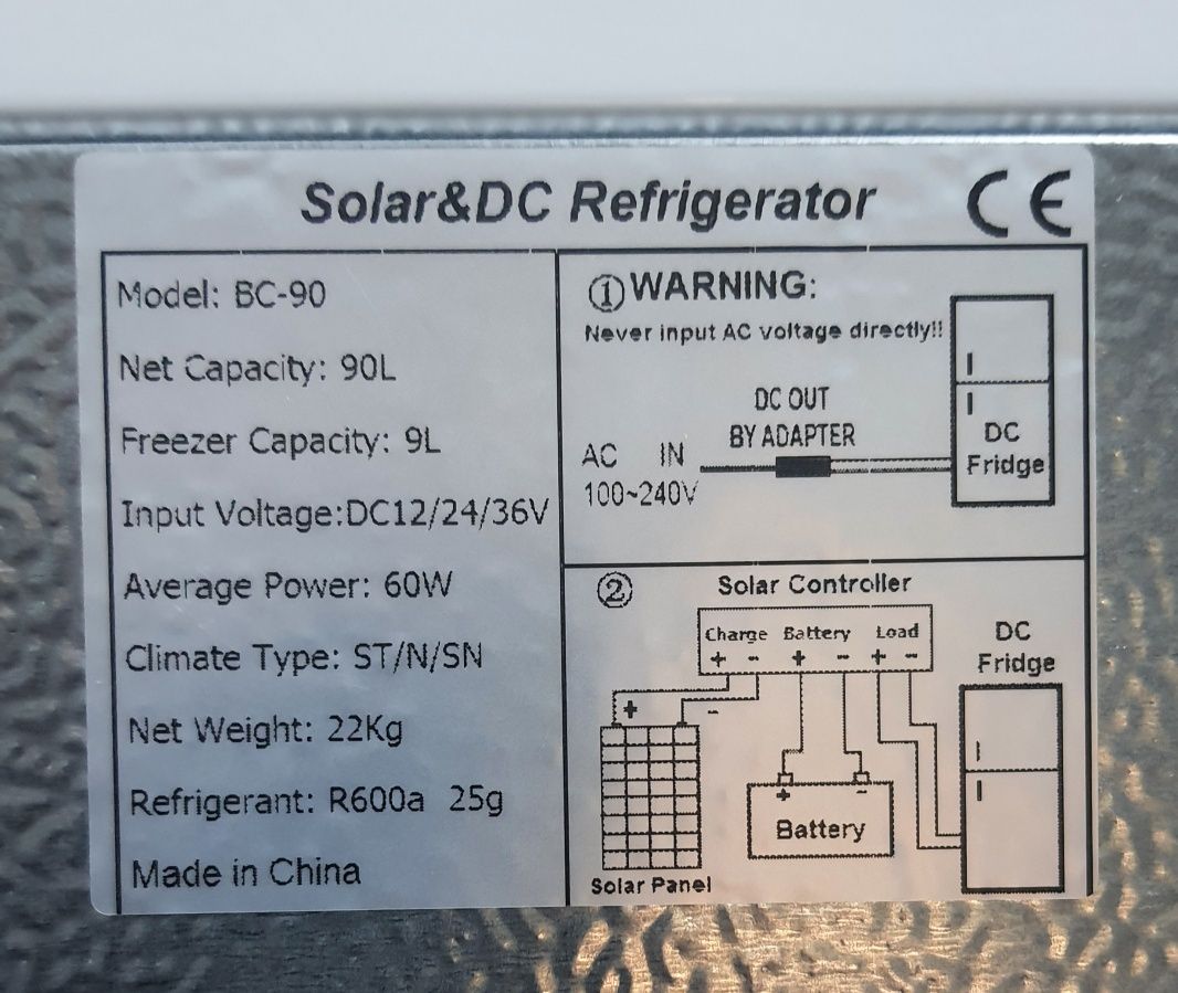 Frigider cu congelator 70L și 90L, 12v,24v,36v camper, rulota, auto
