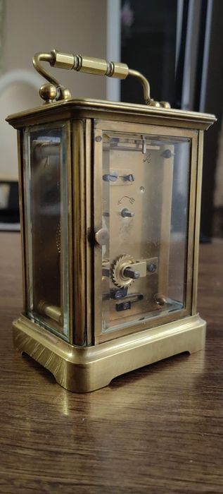 Ceas călătorie Carriage Clock din alamă – mecanic,  cheie originala