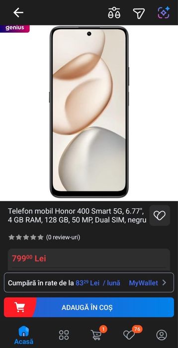 Honor 400 Smart 128 gb nou cu acte