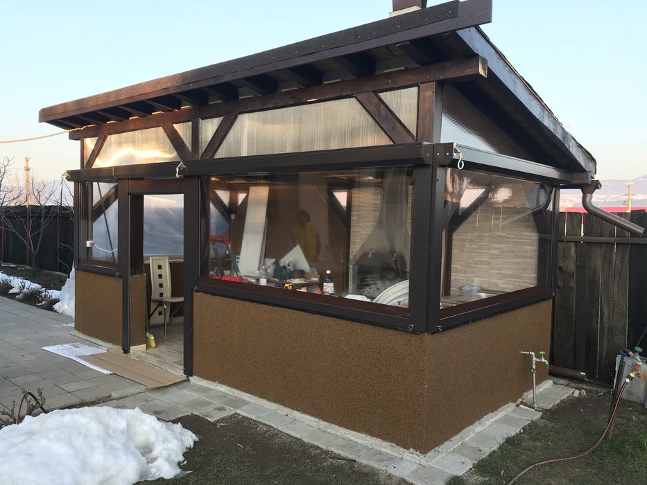 Inchidere terase cu folie transparenta  ,Rulouri transparente ,