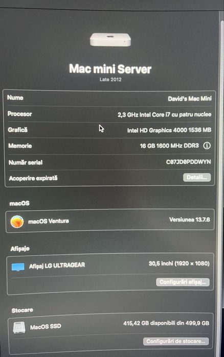 Vand Apple Mac Mini Procesor I7