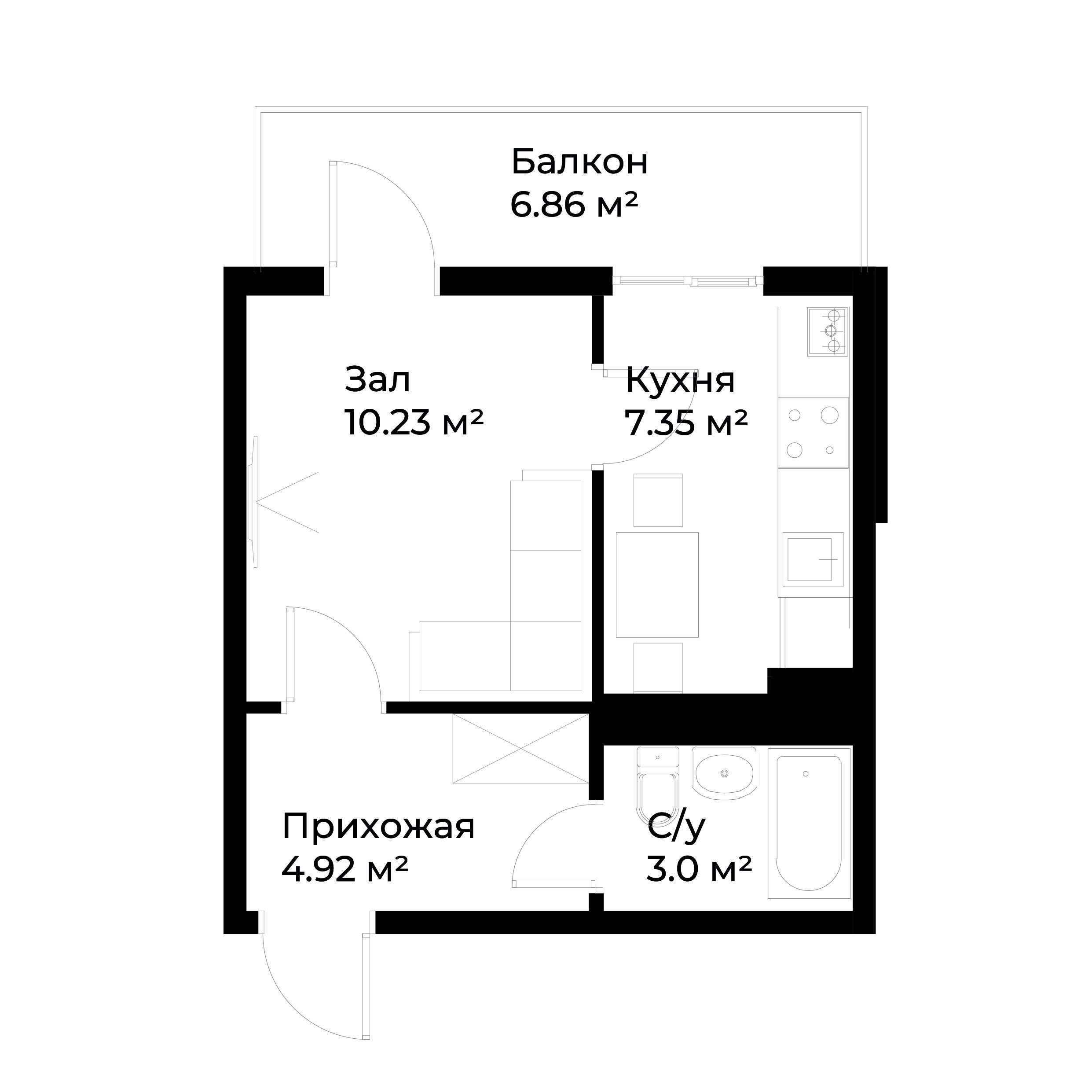 1-xonali xonadonlar | 1-комн. квартиры ЖК Assalom Havo - Golden House