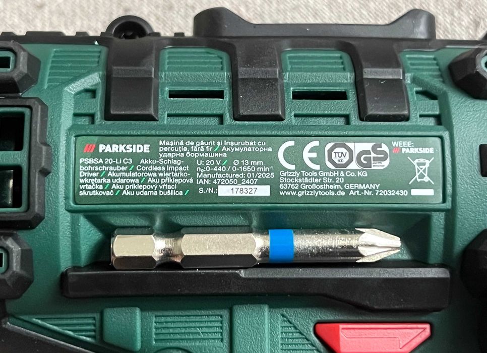 Masina gaurit percutie Parkside 20V PSBSA 20 Li C3 noua fara baterie