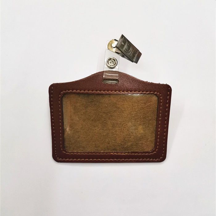 Бейдж-карман горизонтальный, ПВХ, коричневый(Оптом)