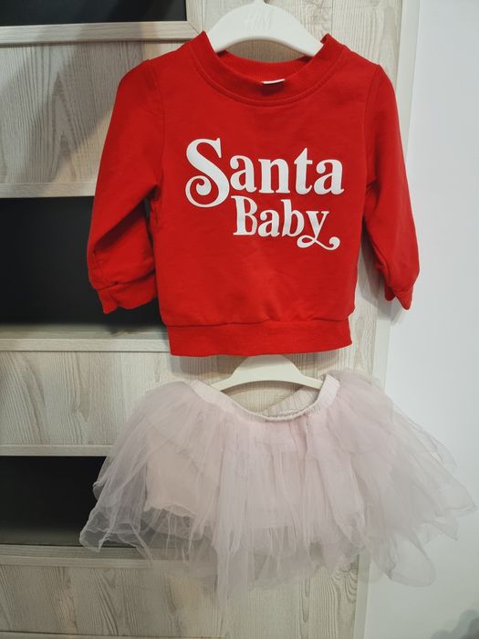 Set bluzita + fustita fetite santa baby craciun marime 80