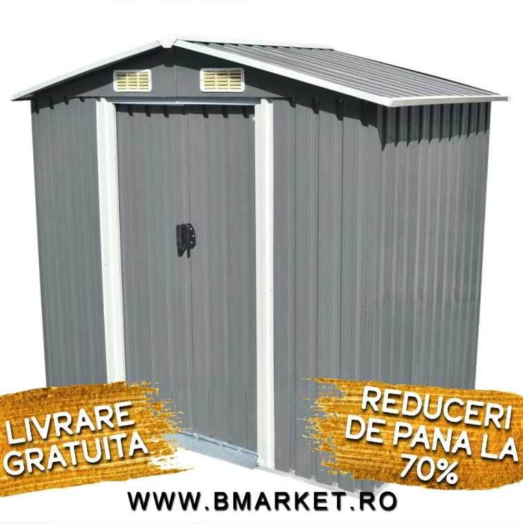 Magazie de gradina/Casuta de gradina 204x132x186 cm Gri OFERTA Nou