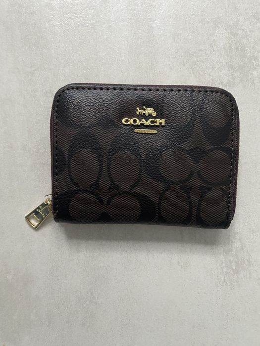 Coach Small Zip Wallet in Signature Canvas
