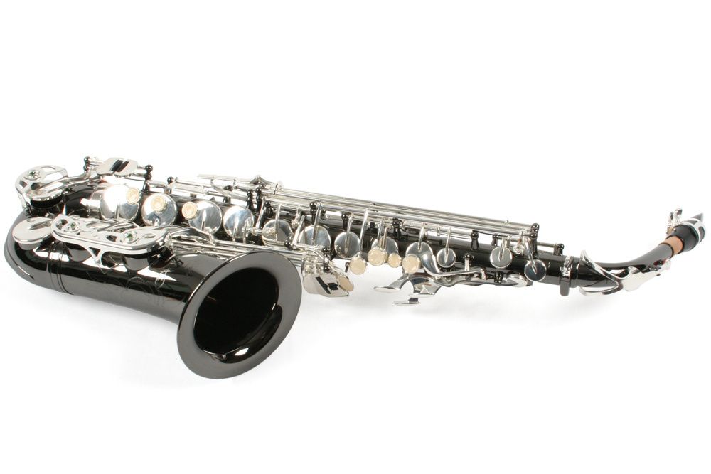 Saxofon Alto Karl Glaser NEGRU+ARGINTIU NOU curbat Saxophone Germania