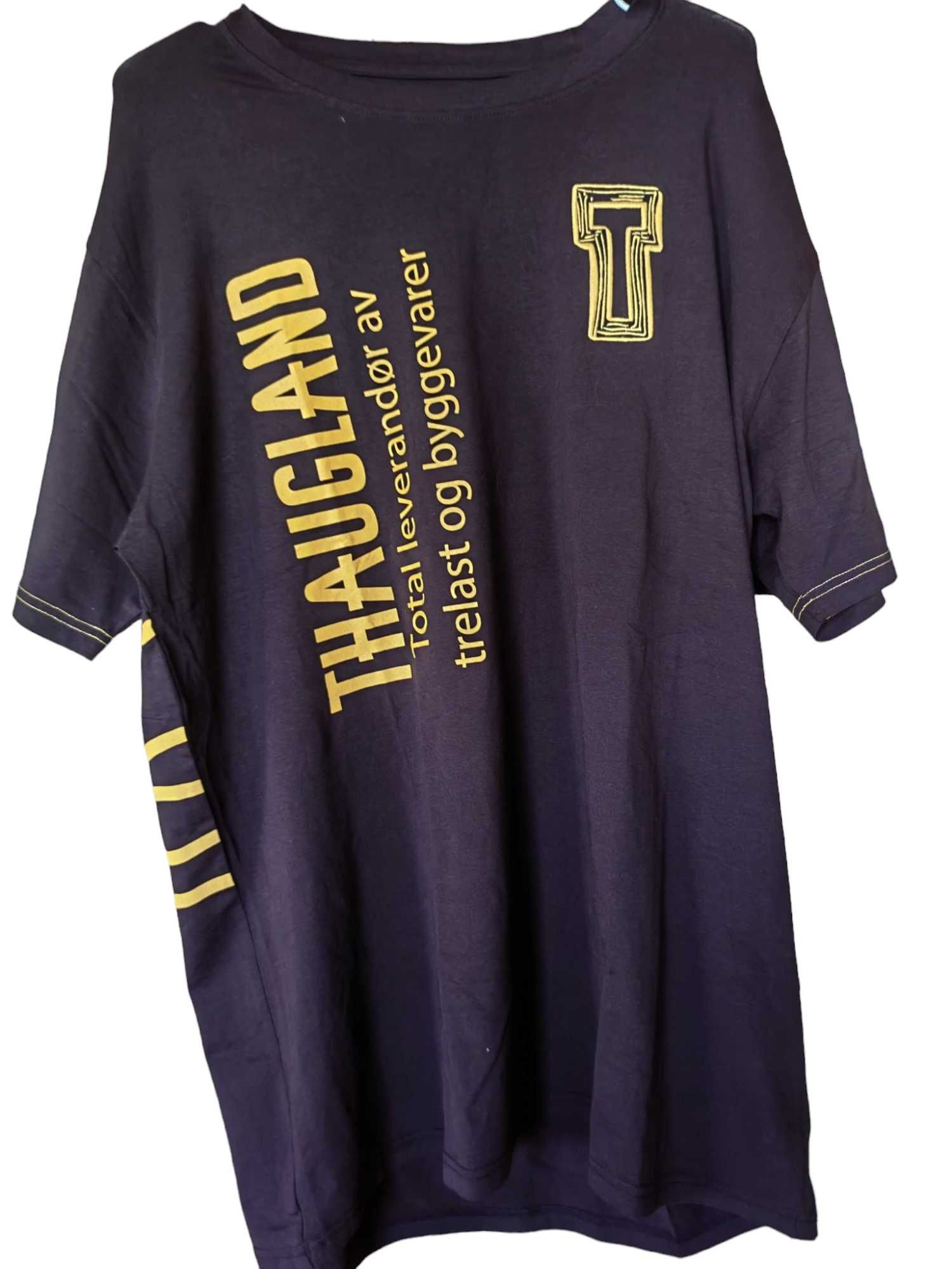 Мъжка тениска с надписи Thaugland, Черна, 95% памук, 77х63 см, XXL