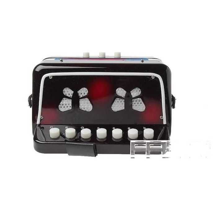 Acordeon pentru copii cu butoane,7 clape si 3 bași,emite 14 tonuri,nou
