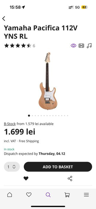 Vand chitara electrica Yamaha Pacifica 112V cu amplificator Marshall