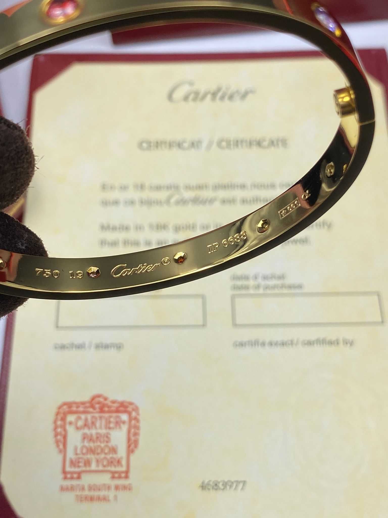 Brățară Cartier LOVE 19 aur 750 cu 10 diamante