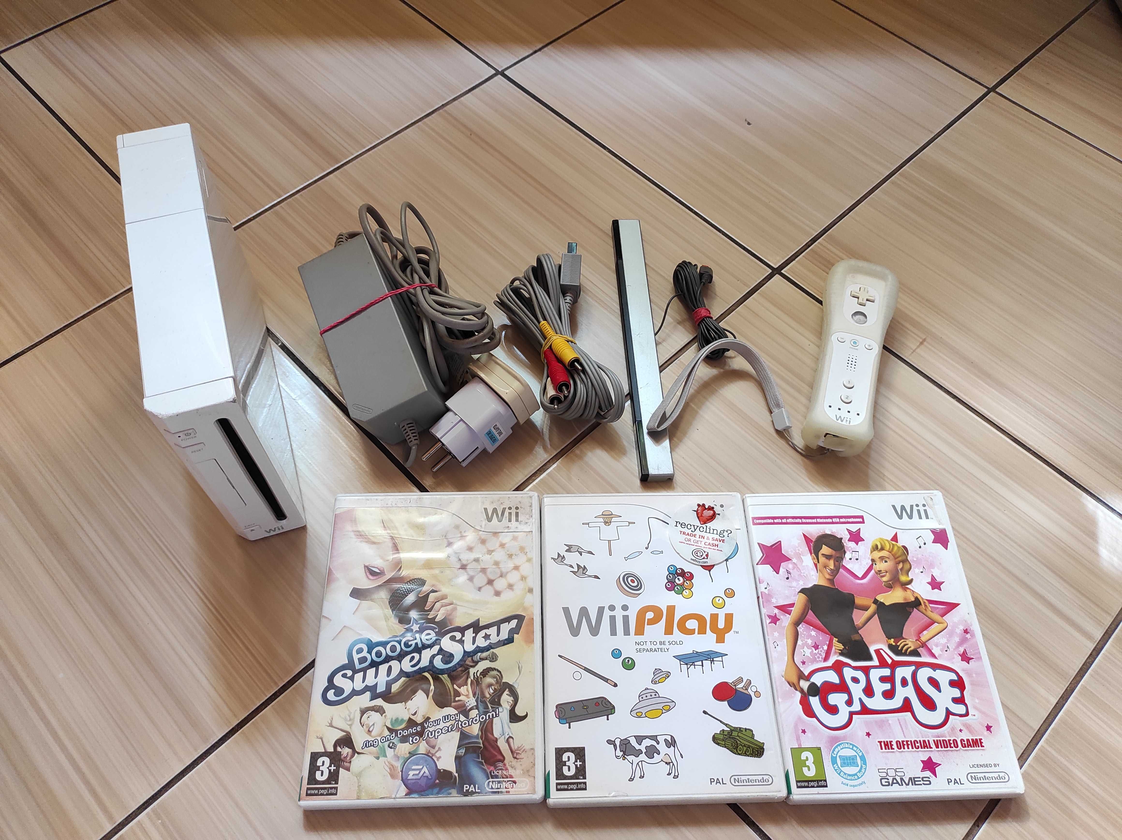 Wii full cu accesorii si jocuri originale wii play boogie star grease