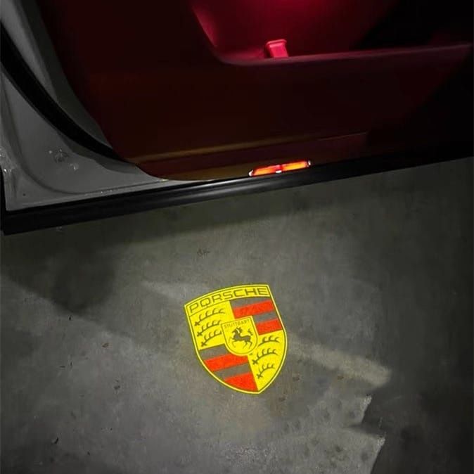 Set Logo Proiectoare Lampi 3D LED Lumini Usi Portiere Porsche