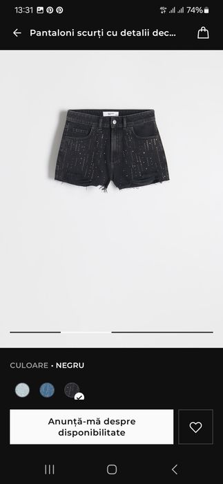 Pantaloni/blugi negri scurti marimea 38