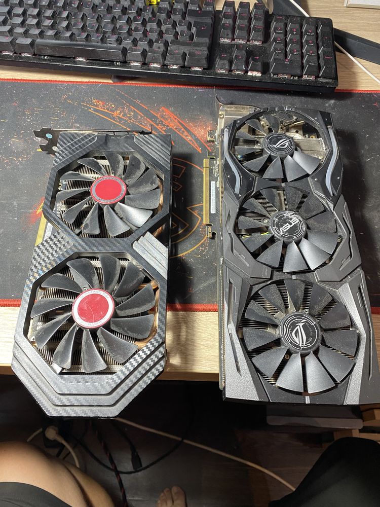 gtx 1070 strix si rx 580 8gb defecte