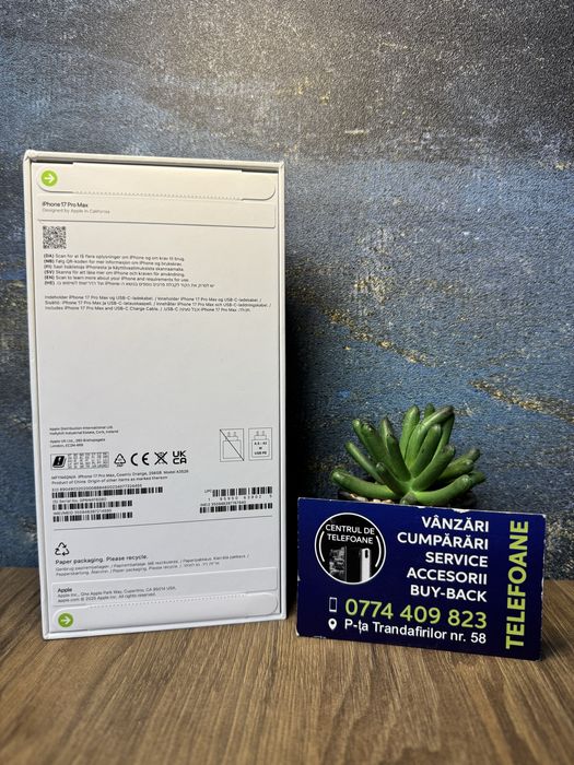 Iphone 17 Pro Max/256Gb/Garantie 2Ani Centrul de Telefoane/Rate