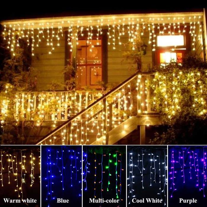 Instalatii turturi perdea franjurata 12m 320 LED 8 joc interconectabil