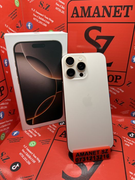 Iphone 16 Pro Max 100% Baterie Amanet SZ Non Stop