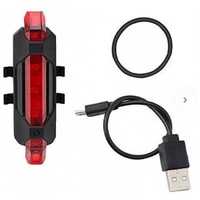 STOP SPATE 5 LED USB rosu bicicleta fara baterii