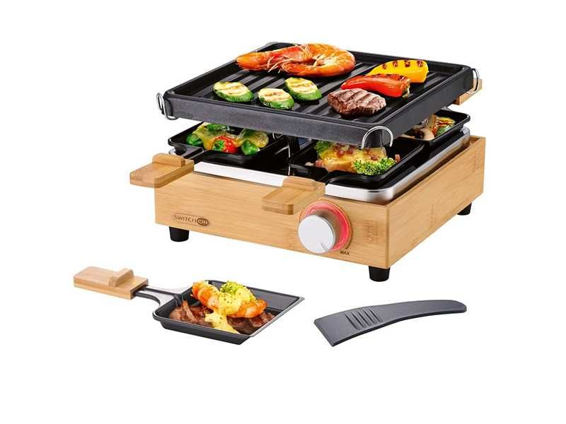 НОВ! Раклет грил, 4 души, Бамбук, 800 W