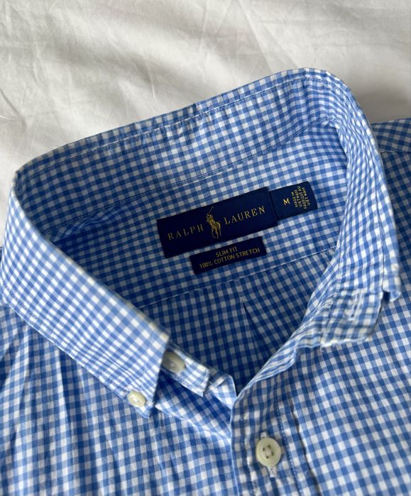 Ralph Lauren camasa barbati carouri alb albastru