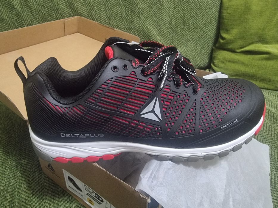 Рабочие кроссовки Delta Plus Delta Sport S1P SRC в черно-красном цвете