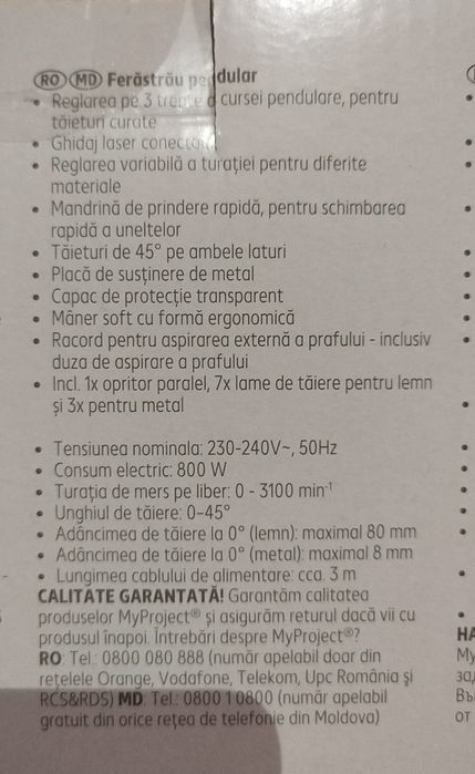 Fierăstrău pendular 220v 800w