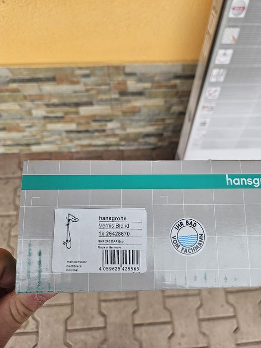 Hansgrohe vernis blend showerpipe 240 (negru)