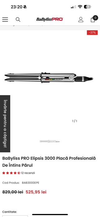 Placa babyliss pro 3000