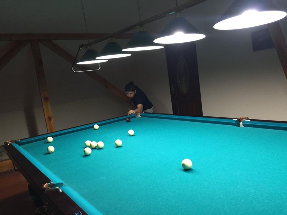 Бильярдный стол с шарами. И кий .б/у.