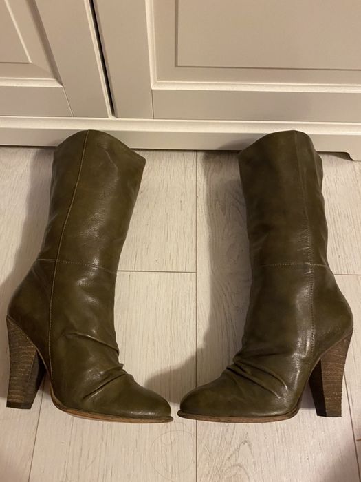 cizme-dama Buffalo London,marimea 39,piele naturala,kaki