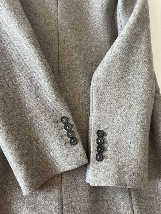 Palton de lana gri la 2 randuri de nasturi Zara Manteco L