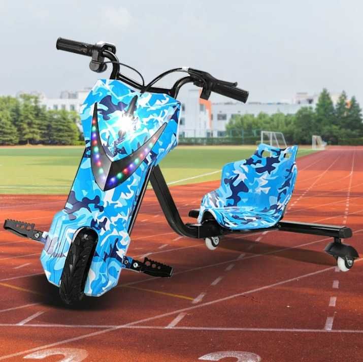 Drift scuter electric copii 250W cu afisaj LED si frana fata cart ele
