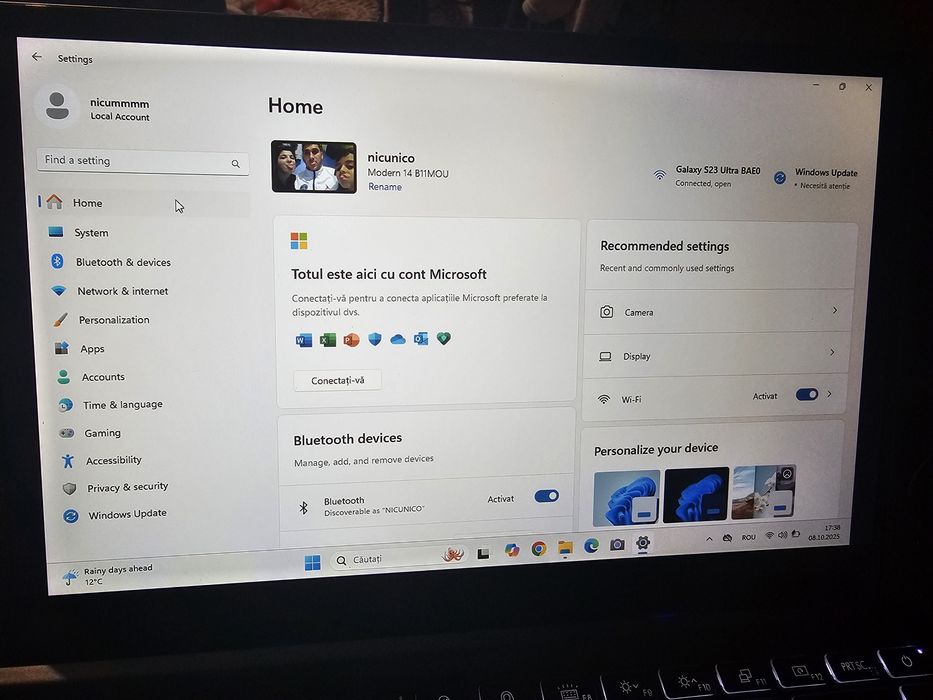 Leptop msi cpu i5  16gb ram