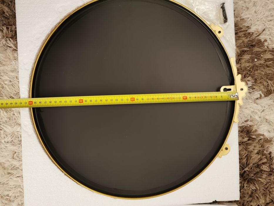 Oglinda rotunda aurie  40x40 cm cu rama metalica