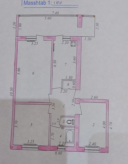 Куйлик 1, 3/4/4, 72 кв уй сотилади